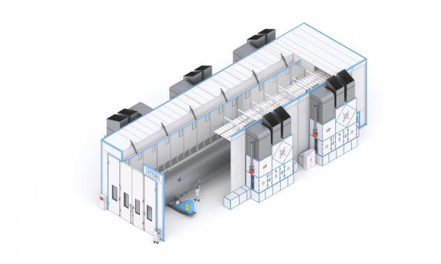 Окрасочно-сушильная камера с разрезной крышей SPK SCB-20.5.4 Окрасочно-сушильная камера с разрезной крышей SPK SCB-20.5.4