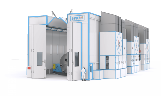 Окрасочно-сушильная камера с разрезной крышей SPK SCB-20.5.4 Окрасочно-сушильная камера с разрезной крышей SPK SCB-20.5.4