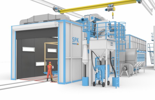 Комплекс дробеструйной очистки и покраски SPK Комплекс дробеструйной очистки и покраски SPK