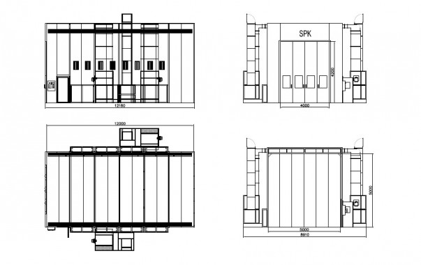 Покрасочно-сушильная камера для грузового транспорта SPK-12х5х5 Окрасочно-сушильная камера SPK GROUP для грузовиков