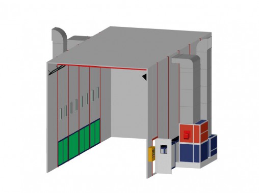 Покрасочно-сушильная камера для грузового транспорта SPK-12х5х5 Окрасочно-сушильная камера SPK GROUP для грузовиков