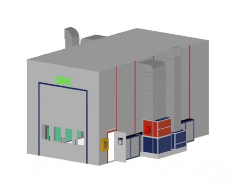 Покрасочно-сушильная камера для грузового транспорта SPK-12х5х5 Окрасочно-сушильная камера SPK GROUP для грузовиков