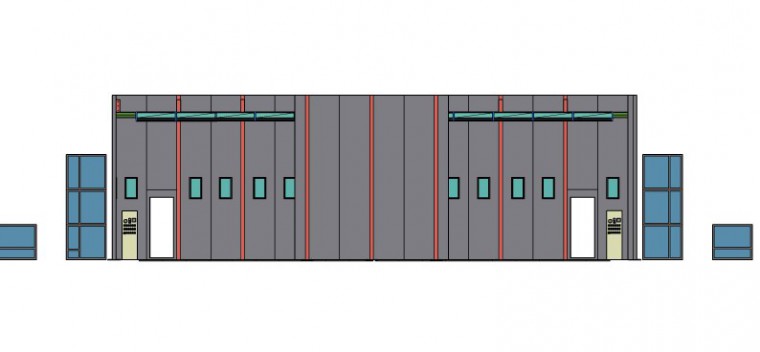 Уличная окрасочная камера, пристроенная к существующему зданию SPK-17.5.5 Уличная окрасочная камера, пристроенная к существующему зданию SPK GROUP
