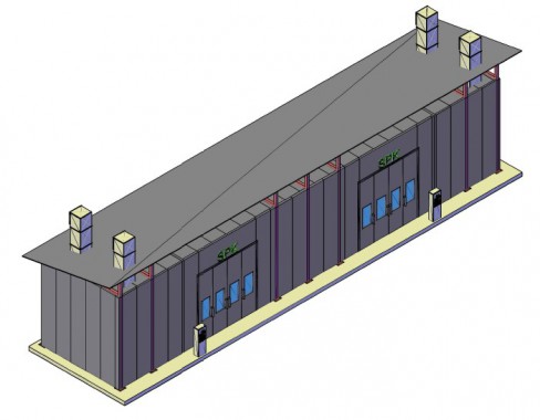 Уличная окрасочная камера, пристроенная к существующему зданию SPK-17.5.5 Уличная окрасочная камера, пристроенная к существующему зданию SPK GROUP