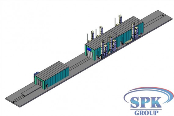 Окрасочно-сушильный комплекс для металлоконструкций проходного типа SPK-30.6.5 Окрасочно-сушильный комплекс для металлоконструкций проходного типа SPK GROUP