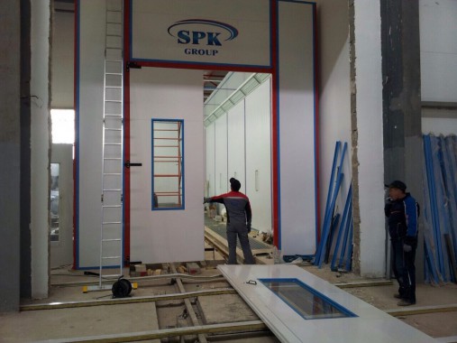 Окрасочно-сушильная камера для дизельных двигателей. Завод по производству дизельных двигателей "Астана Дизель Сервис", Астана (Казахстан)