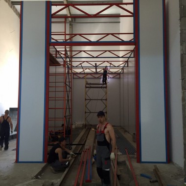 Окрасочно-сушильная камера для дизельных двигателей. Завод по производству дизельных двигателей "Астана Дизель Сервис", Астана (Казахстан)