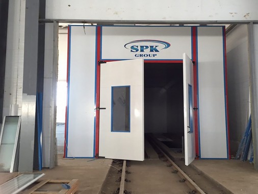 Окрасочно-сушильная камера для дизельных двигателей. Завод по производству дизельных двигателей "Астана Дизель Сервис", Астана (Казахстан)