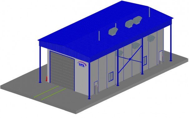 Проходная камера окраски для жд полувагонов уличного типа SPK-18.6.6 Проходная камера окраски для жд полувагонов уличного типа SPK GROUP