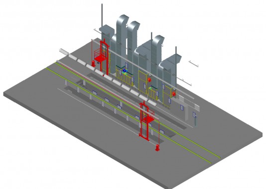 Проходная камера окраски для жд полувагонов уличного типа SPK-18.6.6 Проходная камера окраски для жд полувагонов уличного типа SPK GROUP