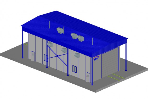 Проходная камера окраски для жд полувагонов уличного типа SPK-18.6.6 Проходная камера окраски для жд полувагонов уличного типа SPK GROUP