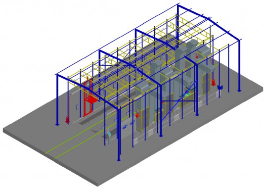 Проходная камера окраски для жд полувагонов уличного типа SPK-18.6.6 Проходная камера окраски для жд полувагонов уличного типа SPK GROUP