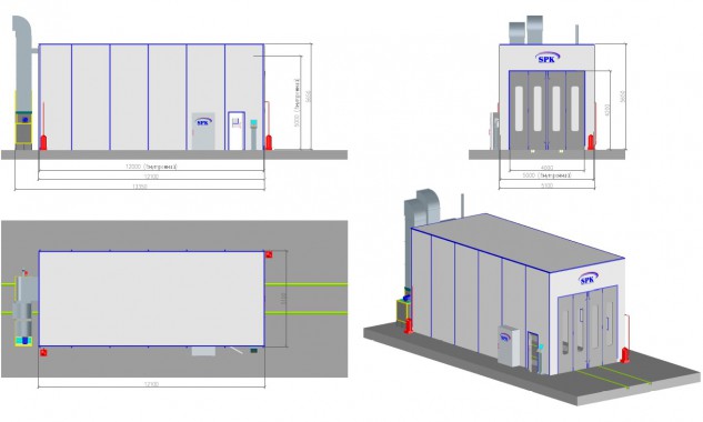 Окрасочная камера SPK GROUP для автопогрузчиков и нестандартных изделий