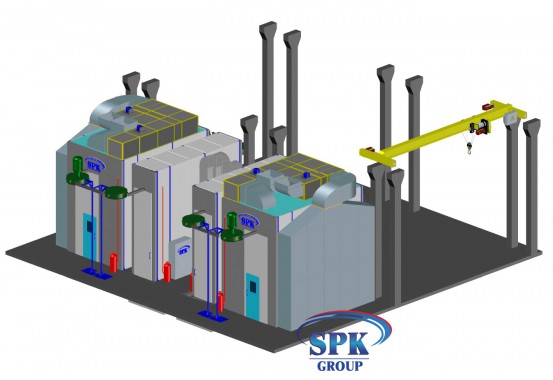 Покрасочно-сушильный комплекс для деталей авиатехники SPK-16.16.6 Покрасочно-сушильный комплекс для деталей авиатехники SPK GROUP