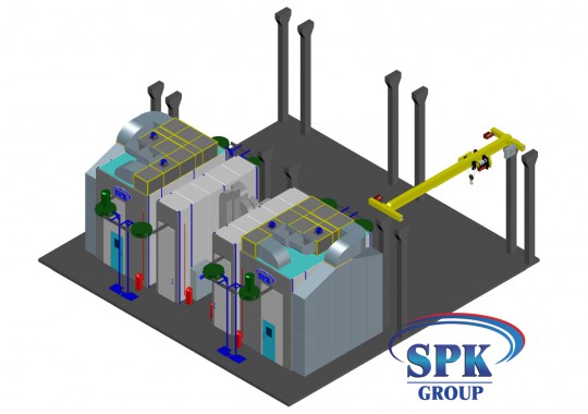 Покрасочно-сушильный комплекс для деталей авиатехники SPK-16.16.6 Покрасочно-сушильный комплекс для деталей авиатехники SPK GROUP