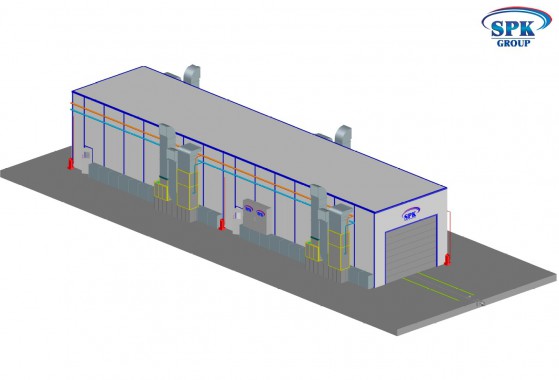 Малярная камера проходного типа для стрел башенных кранов SPK GROUP