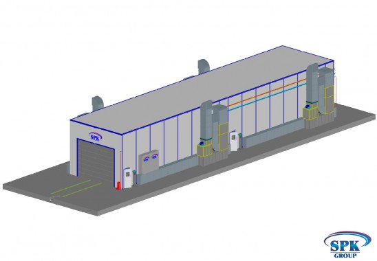 Малярная камера проходного типа для стрел башенных кранов SPK GROUP