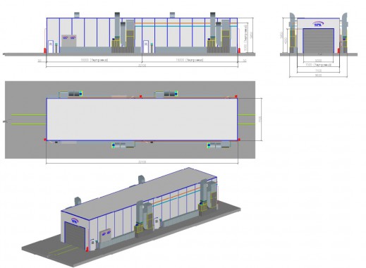 Малярная камера проходного типа для стрел башенных кранов SPK GROUP