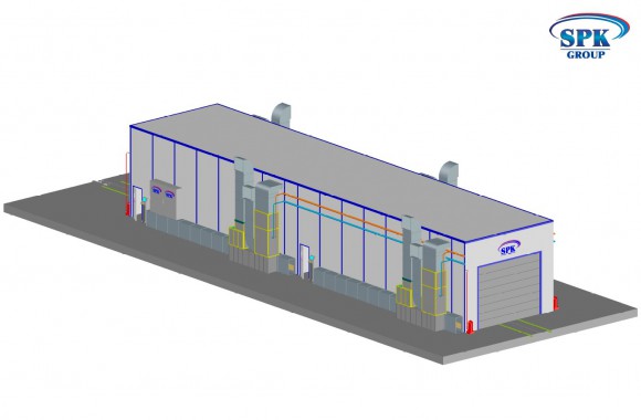 Малярная камера проходного типа для стрел башенных кранов SPK GROUP