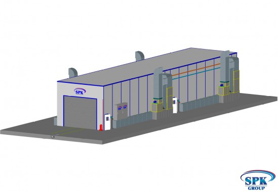 Малярная камера проходного типа для стрел башенных кранов SPK GROUP