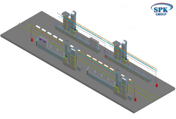 Малярная камера проходного типа для стрел башенных кранов SPK GROUP