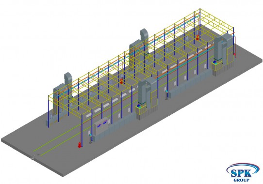 Малярная камера проходного типа для стрел башенных кранов SPK GROUP