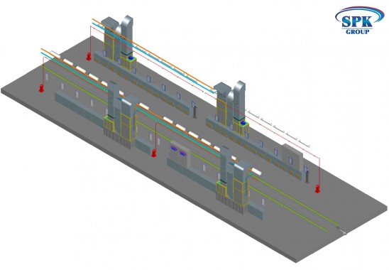 Малярная камера проходного типа для стрел башенных кранов SPK GROUP