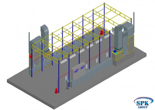 Камера окраски и сушки СПК для грузовиков и автобусов