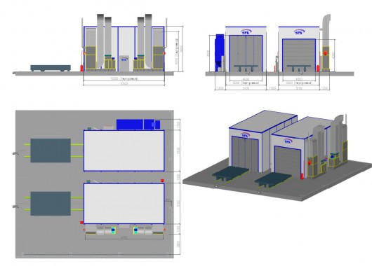 Окрасочно-сушильная камера в тупиковом исполнении SPK GROUP