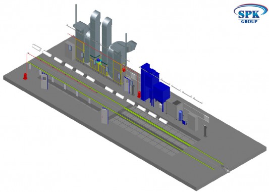 Уличная покрасочно-сушильная камера для металлоконструкций SPK-12.6.5 Уличная покрасочно-сушильная камера для металлоконструкций SPK GROUP