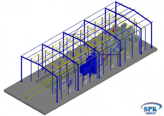 Уличная покрасочно-сушильная камера для металлоконструкций SPK-12.6.5 Уличная покрасочно-сушильная камера для металлоконструкций SPK GROUP