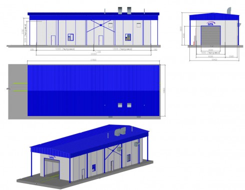 Уличная покрасочно-сушильная камера для металлоконструкций SPK-12.6.5 Уличная покрасочно-сушильная камера для металлоконструкций SPK GROUP