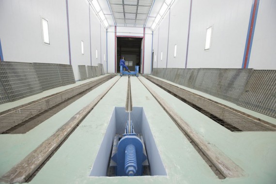 Окрасочно-сушильная камера для дизельных двигателей. Завод по производству дизельных двигателей "Астана Дизель Сервис", Астана (Казахстан)