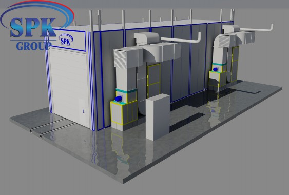 Уличная покрасочно-сушильная камера для металлоконструкций SPK GROUP