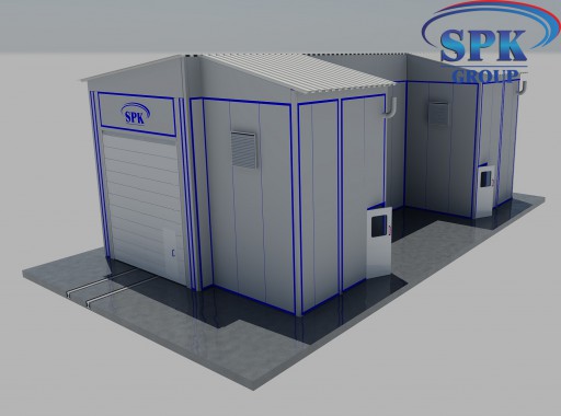 Уличная покрасочно-сушильная камера для металлоконструкций SPK GROUP