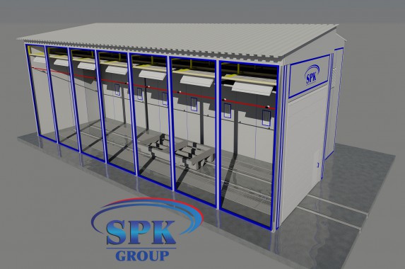 Уличная покрасочно-сушильная камера для металлоконструкций SPK GROUP