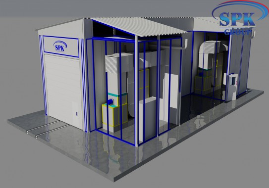 Уличная покрасочно-сушильная камера для металлоконструкций SPK GROUP