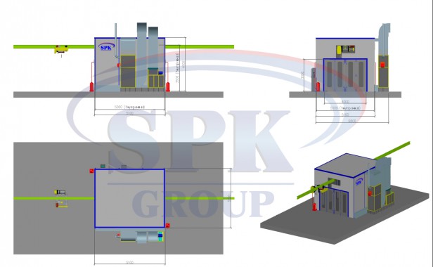 Покрасочно-сушильная камера для сварных металлоконструкций SPK GROUP