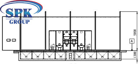 Обитаемая дробеструйная камера с фасеточным полом тупикового типа SPK-15.5.5 Обитаемая дробеструйная камера с фасеточным полом тупикового типа SPK GROUP