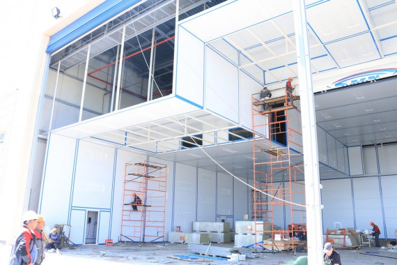 Покрасочно-сушильная камера для самолетов Airbus в Авиационно-техническом центре Покрасочно-сушильная камера SPK GROUP для самолетов Airbus в Авиационно-техническом центре