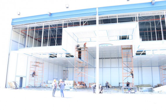 Покрасочно-сушильная камера для самолетов Airbus в Авиационно-техническом центре Покрасочно-сушильная камера SPK GROUP для самолетов Airbus в Авиационно-техническом центре