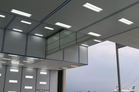 Покрасочно-сушильная камера для самолетов Airbus в Авиационно-техническом центре Покрасочно-сушильная камера SPK GROUP для самолетов Airbus в Авиационно-техническом центре