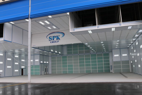 Покрасочно-сушильная камера для самолетов Airbus в Авиационно-техническом центре Покрасочно-сушильная камера SPK GROUP для самолетов Airbus в Авиационно-техническом центре