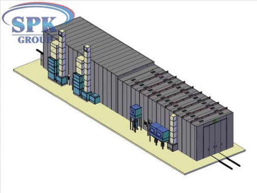Дробеструйная камера, совмещенная с окрасочно-сушильной уличного исполнения SPK-42.5.5 Дробеструйная камера, совмещенная с окрасочно-сушильной уличного исполнения SPK GROUP