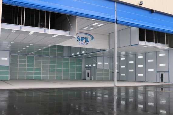 Покрасочно-сушильная камера для самолетов Airbus в Авиационно-техническом центре Покрасочно-сушильная камера SPK GROUP для самолетов Airbus в Авиационно-техническом центре
