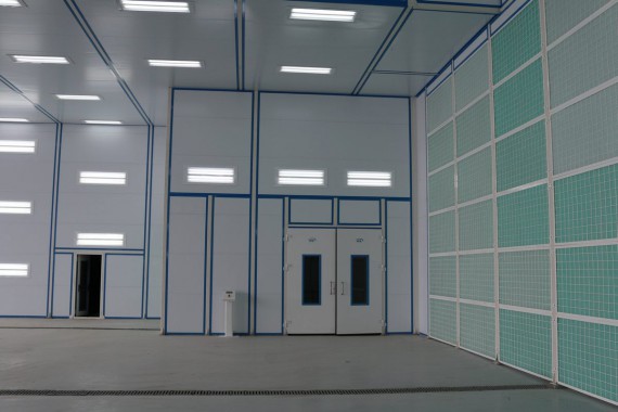 Покрасочно-сушильная камера для самолетов Airbus в Авиационно-техническом центре Покрасочно-сушильная камера SPK GROUP для самолетов Airbus в Авиационно-техническом центре