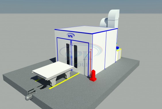 Тупиковая покрасочно-сушильная камера для деталей грузовых автомобилей SPK-4.4.3 Тупиковая камера окраски и сушки для деталей грузовиков