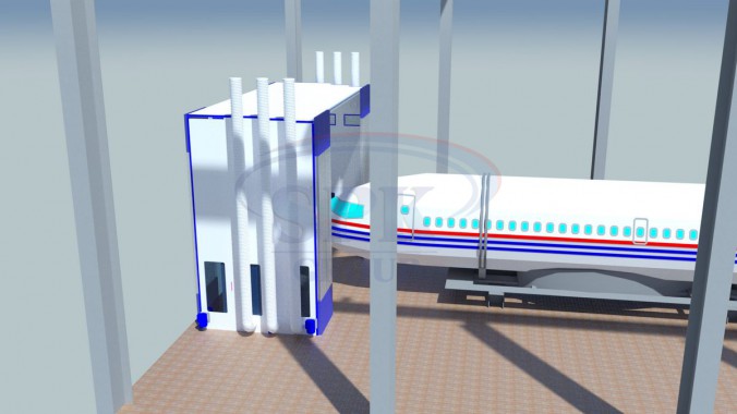 Телескопическая камера окраски самолетов SPK-6.8.6 Камера покраски самолетов SPK GROUP