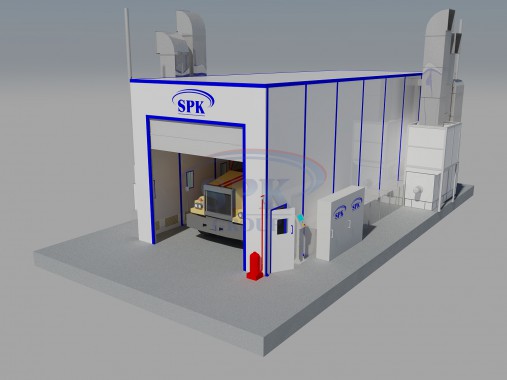 Окрасочно-сушильная камера для спецтехники SPK-15.6.6 Окраска спецтехники на оборудовании SPK GROUP