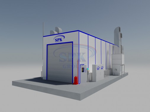 Окрасочно-сушильная камера для спецтехники SPK-15.6.6 Покраска спецтехники на оборудовании SPK GROUP